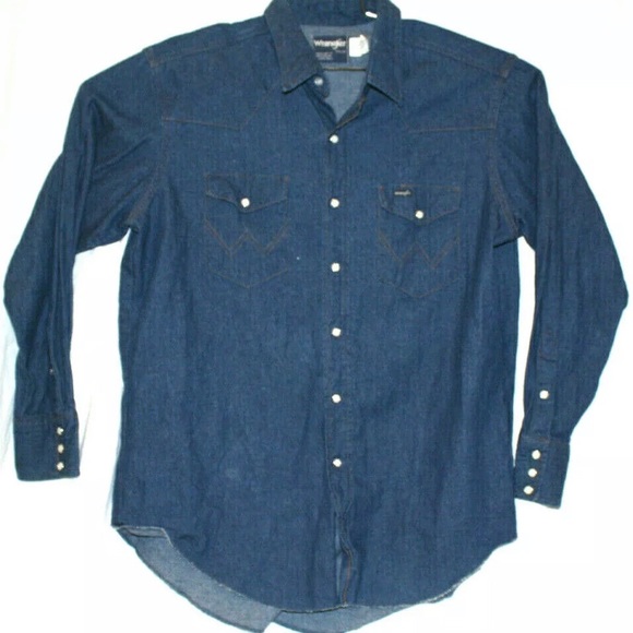 wrangler mens denim shirts